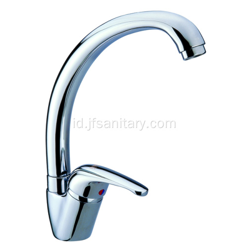 Gooseneck sink faucet dapur kuningan dengan putar